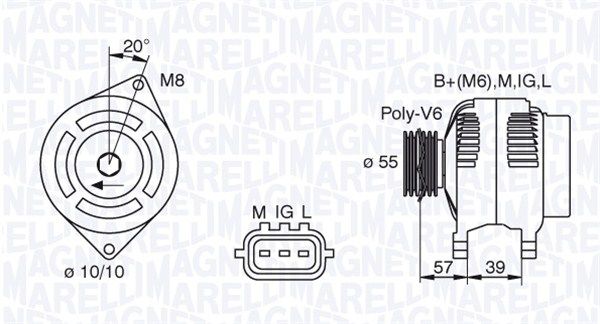 MAGNETI MARELLI kintamosios srovės generatorius 063377439010